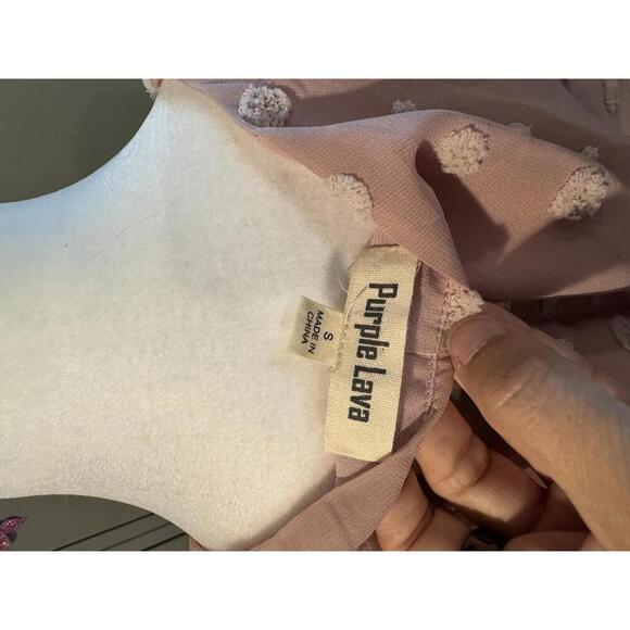 Purple Lava Elegant Floral Top - Size S- Oversized - Picture 5 of 5